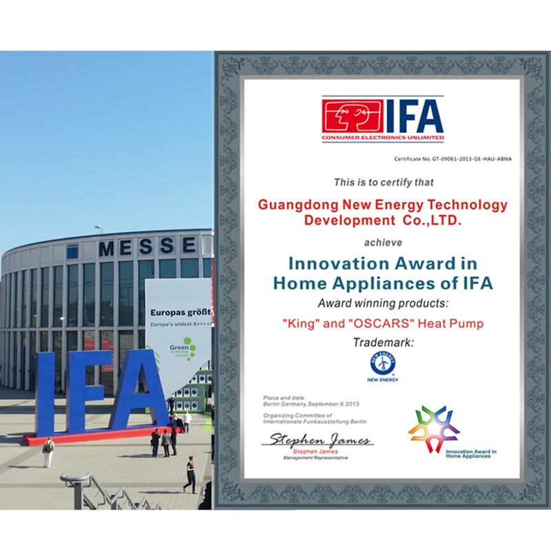 Verkregen "Duitsland IFA Product Innovation Award".